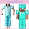 Fantasia Vibrante de Armadura do Steve de Minecraft Para Meninos e Meninas Perfeita Para Festas de Halloween