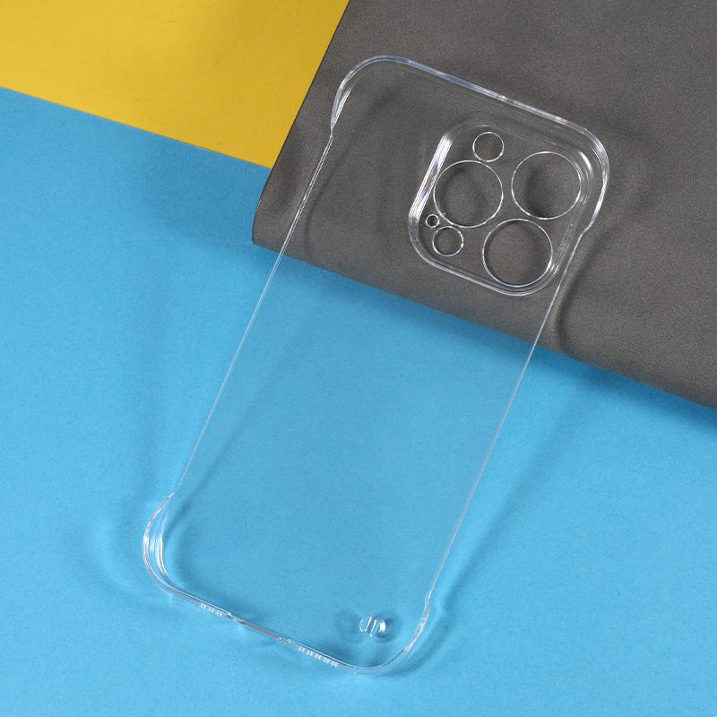 For iPhone 13 Pro Max 6.7 Inch Transparent Frameless Case Hard PC Mobile Shockproof Cell Phone Cover