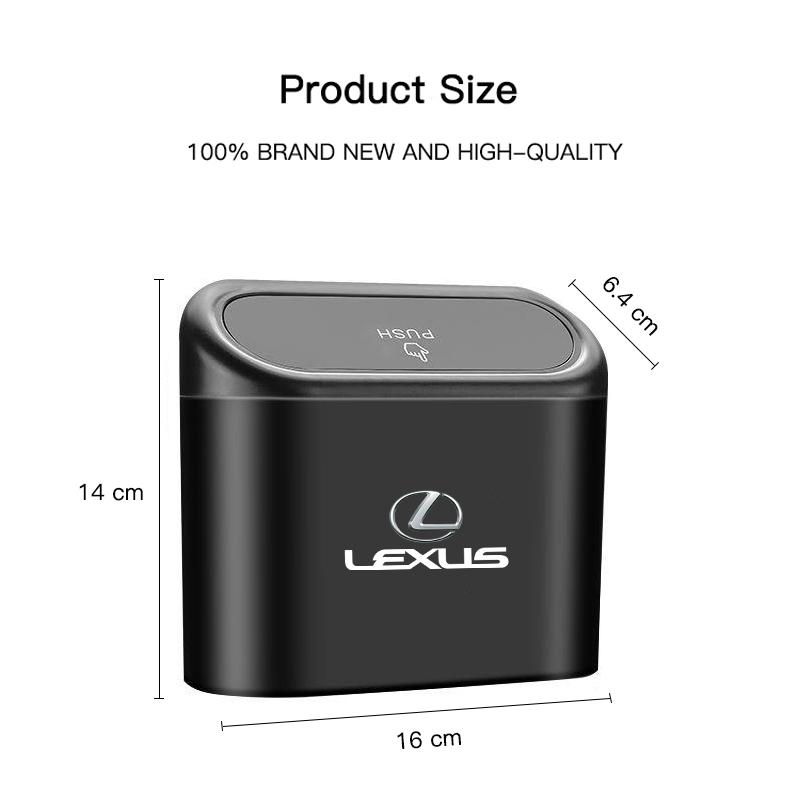 AARE1 In-vehicle Trash Can Car Logo Garbage Case Storage Bucket Accessories For Lexus F SPORT GX460 Ct200h IS250 ES 220D IS200 UX250h