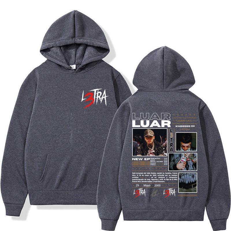 Rapper Luar La L Music Album L3TRA Hoodie Men Women Harajuku Fashion High Quality Sweatshirt Man Casual Fleece Hooded Streetwear