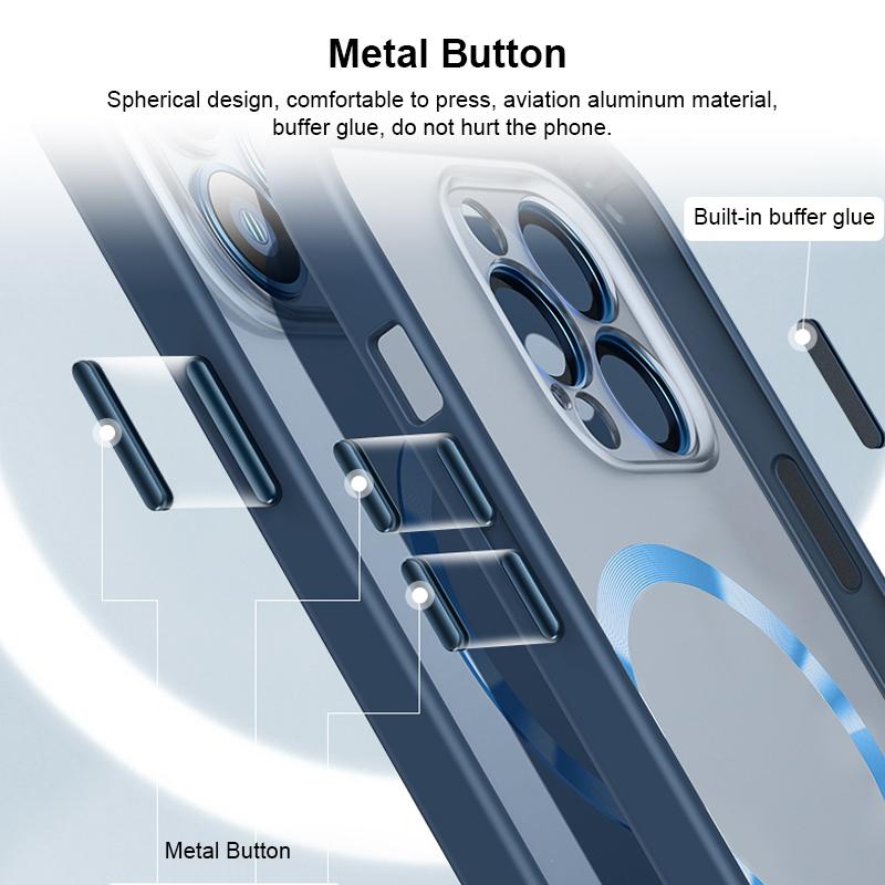 Glass Lens Magnetic Wireless Charging Case For iPhone 14 Plus 13 Pro MAX 12 Candy Color Silicon Bumper PC Transparent Cover