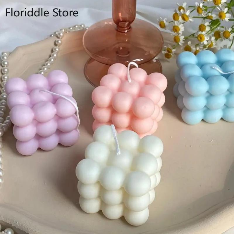 Lazzy House Small Bubble Cube Candle Soy Wax Aromatherapy Scented Candles Relaxing Birthday Gift Decorative Ornaments