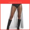 Sexy Sheer Mesh Pleated Mini Skirt With Sparkling Sequin Pattern For Nightclub And Party Wear