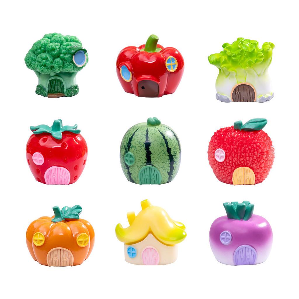 Adorable Resin Vegetable Fruit House Miniatures For Diy Garden Decor And Terrariums
