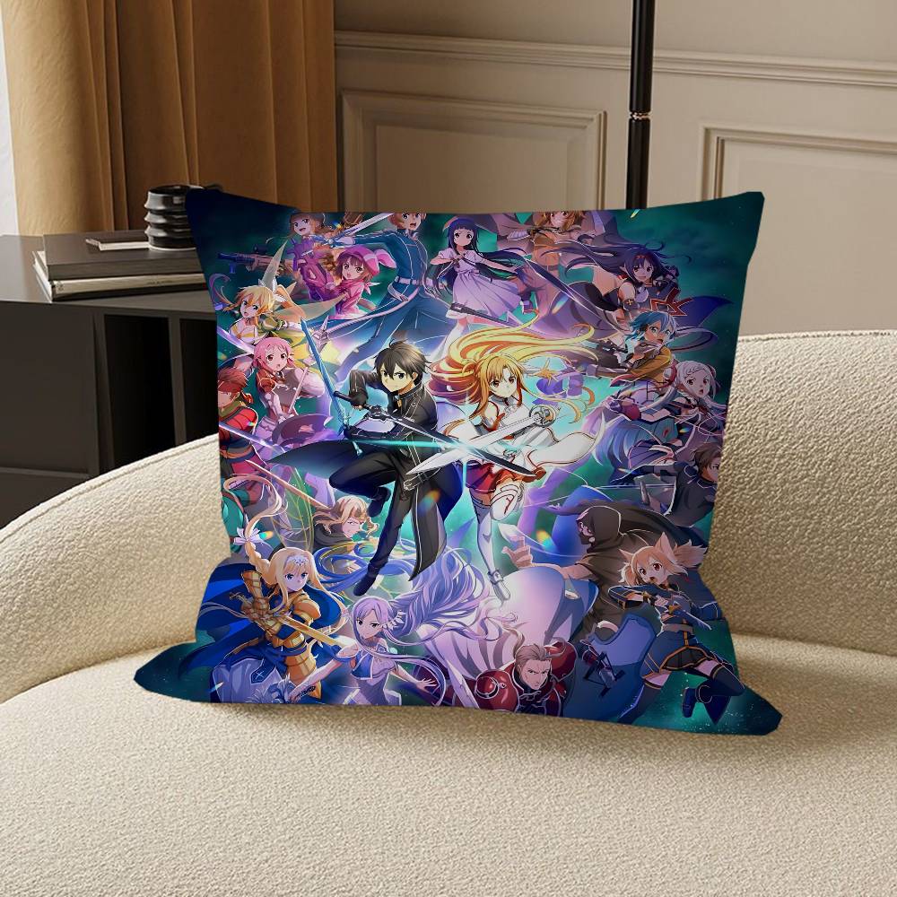 Anime S-Sword Art Online Pillow Cushion Cover Pillowcase Living Room Sofa Home Decor Customized