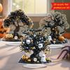 2D Acrylic Halloween Scary Pumpkin Ghost Tree Home Living Room Desktop Ornaments Halloween Holiday Decoration Props