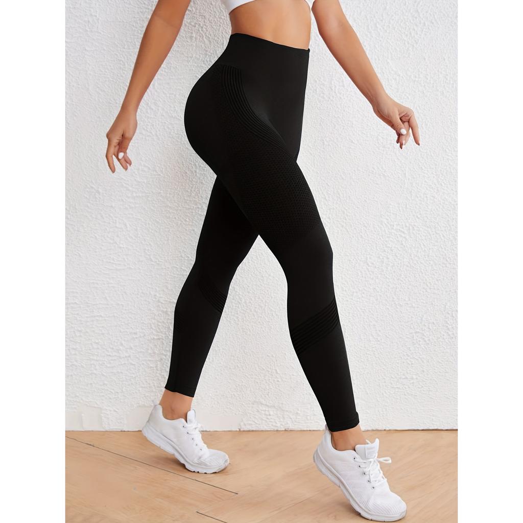 2 Adet Düz Renk Fitness Yoga Spor Taytı, Yüksek Esneklikli Karın Kontrolü Yoga Taytı, Kadın Spor Giyim