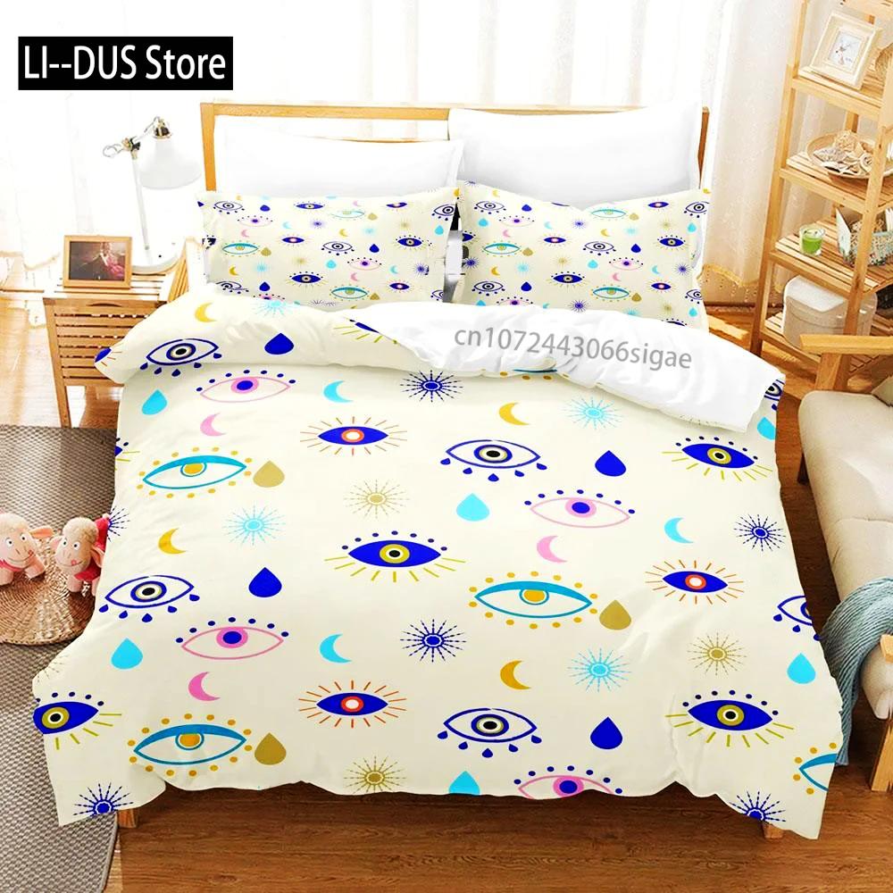 Hip Hop Turkish Evil Eye Bedding Set Single Twin Full Queen King Size Aldult Boys Man Bedroom Duvet Covers Sheet Set