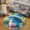 Bohemian Round Butterfly Multicolor Rug Pad, Non-Slip Floor Mat for Bathroom