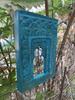 Handcrafted Wooden Wall Frame – Distressed Turquoise Jharokha – Indian Heritage Decor – Vintage Style Wall Hanging