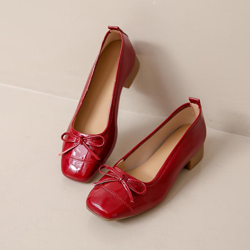 

Модные женские балетки Slip On Fashion Shallow Butterfly-knot Ladies Comfort Soft Sole Dress Ballerina Shoes 40 вино красного