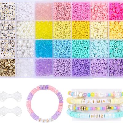 6600 Tonperlen-Armband-Bastelset 3 mm 23 Farben Reisperlen-Armband-Bastelset DIY-Schmuckset