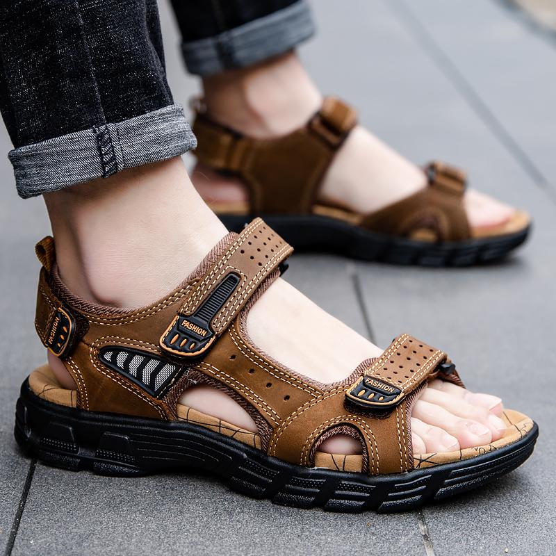 Fashion Brand Classic Mens Sandals Summer Genuine Leather Sandals Men Outdoor Casual Lightweight Sandal Fashion Men Sneakers