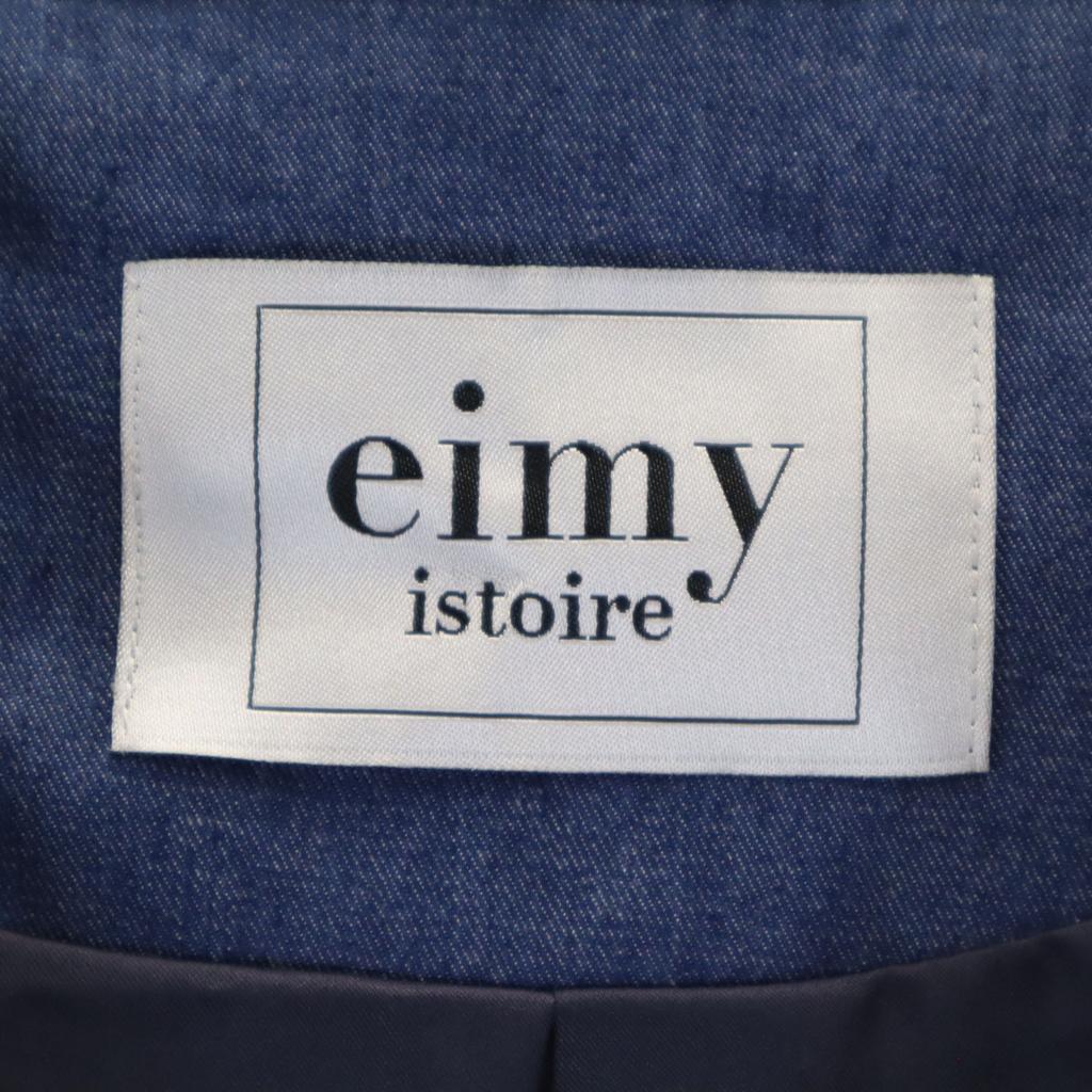 Eimy Istoire Double Pleats Switching Coat F Blue Women Used