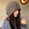 Korean Style Women's Slouchy Beanie - Autumn Winter Fashion, Versatile Roll-up, Warm for Postpartum and Cold Weather