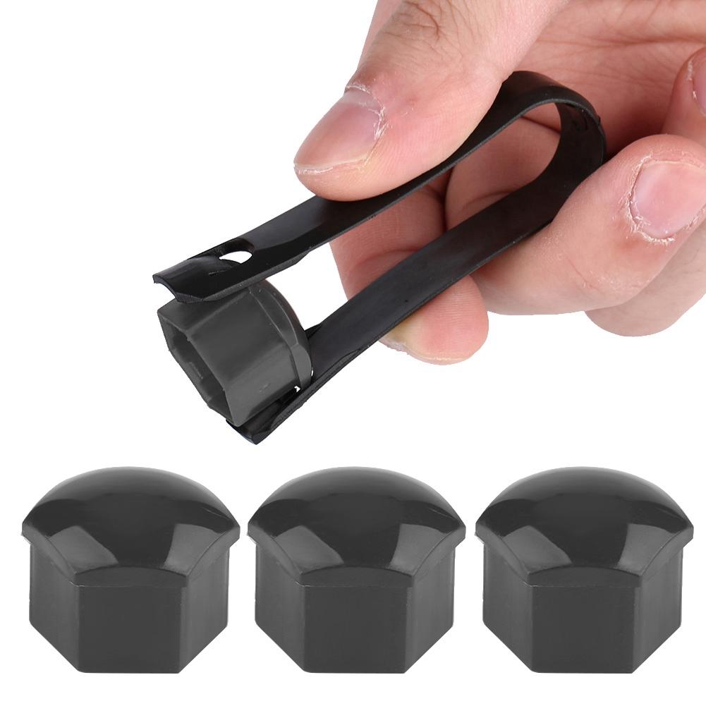 20pcs 21mm Nut Car Wheel Auto Hub Screw   Anti Theft Cover   Black