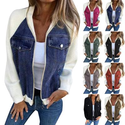 Women Casual Travel Vacation Oversized Long Sleeve Jacket Zip Up Cowboy Casual Outfits Coat