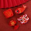 Cute Spring Festival Pin Lucky New Year Badge Cartoon Lion Dance Brooch  Unisex
