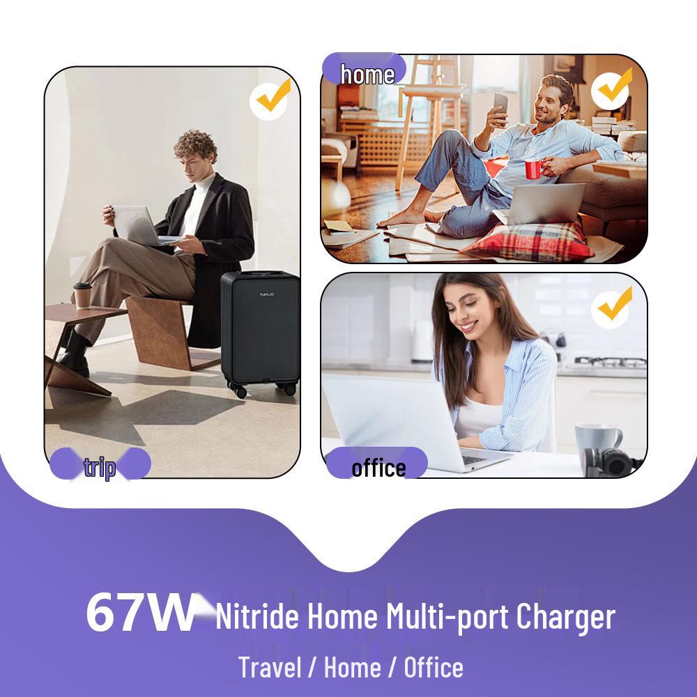 67W Multi-port GaN Charger for Apple, Huawei, Xiaomi - A+C Ports