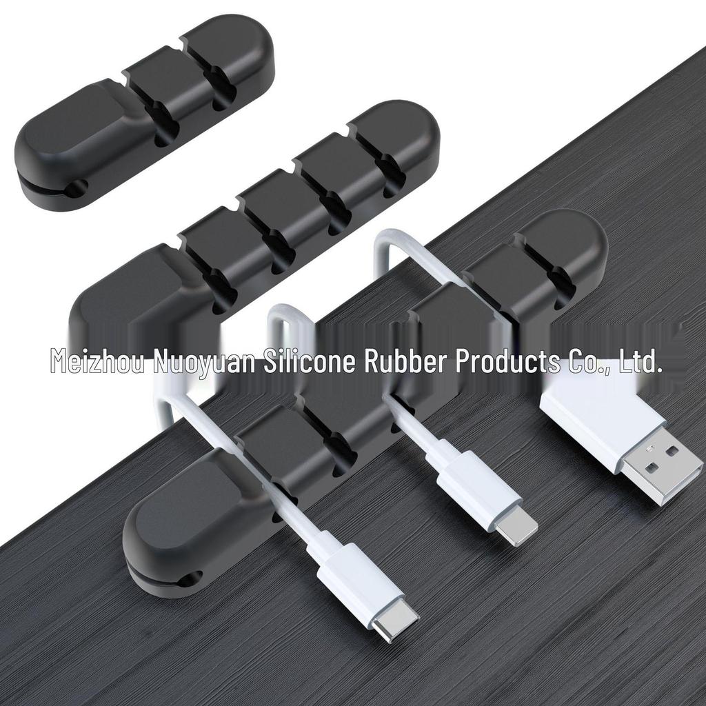 Silicone Cable Protector & Organizer: Self-adhesive Desktop & Car Clip Winder for Cables