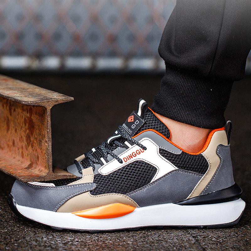 Fashion Security Sport Shoes Anti-Smash Anti-Puncture Work Shoes Breathable Safety Shoes Men Steel Toe Protective Shoes