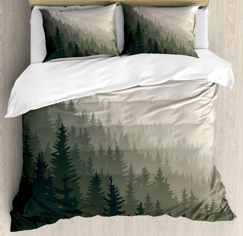 Tropical Tre Soft Duvet Cover Set Nature Plants Tre Foliage Decorative Beding Set Soft Microfiber Warm Comforter Cover for Young Boys Young Girls