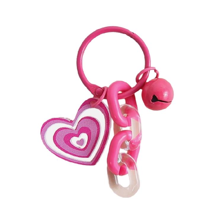 Colorful Handcraft Acrylic Heart Keychain Featuring Removable Decorations for Gift Giving Occasions