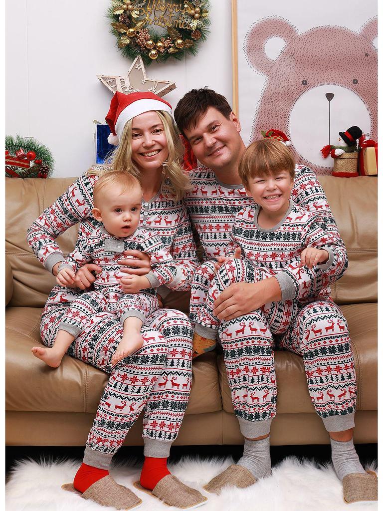 2025 European & American Parent-Child Christmas Pajama Set - New Style Family Home Wear