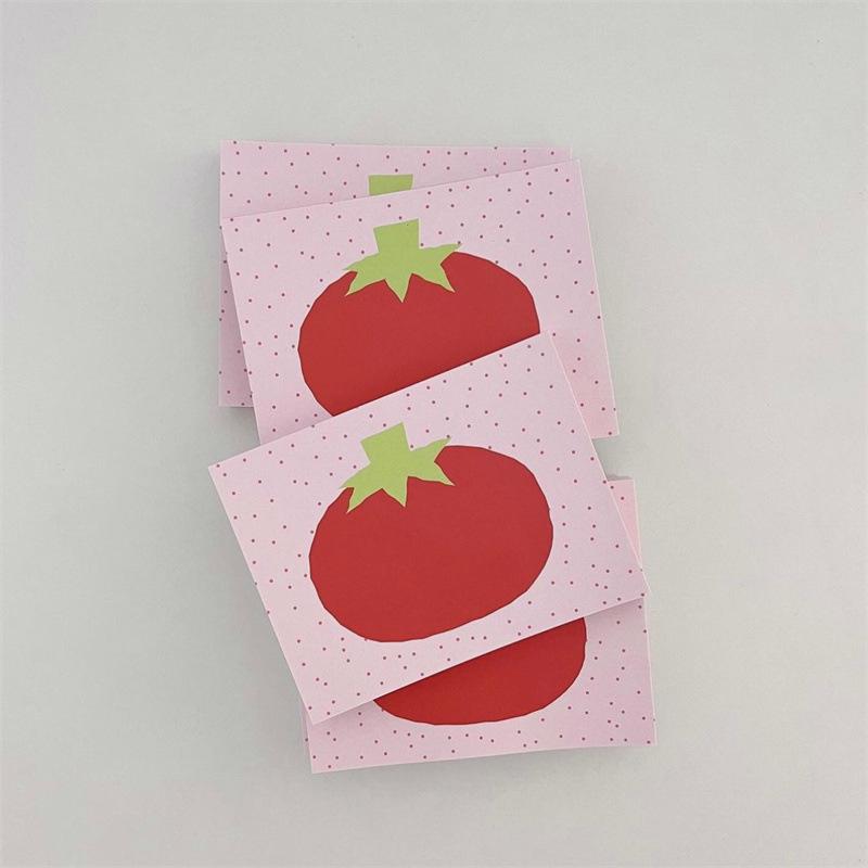 50Sheets Korean Retro Cartoon Tomato Memo Pad Journal Stationery Wall Deco Message Paper To-do List Easy Tear Pocket Notepad