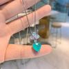 Jewelry Popular Anti-Paraiba Love Heart Pendant Stud Earrings Set Stone 10 * 10