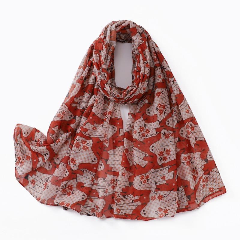 Halloween digital printing polyester scarf thin shawl summer silk scarf women's fashion breathable long scarf