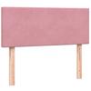 Box Spring Bed with Mattress & LED Lighting Pink 120 X 220 Cm Velvet