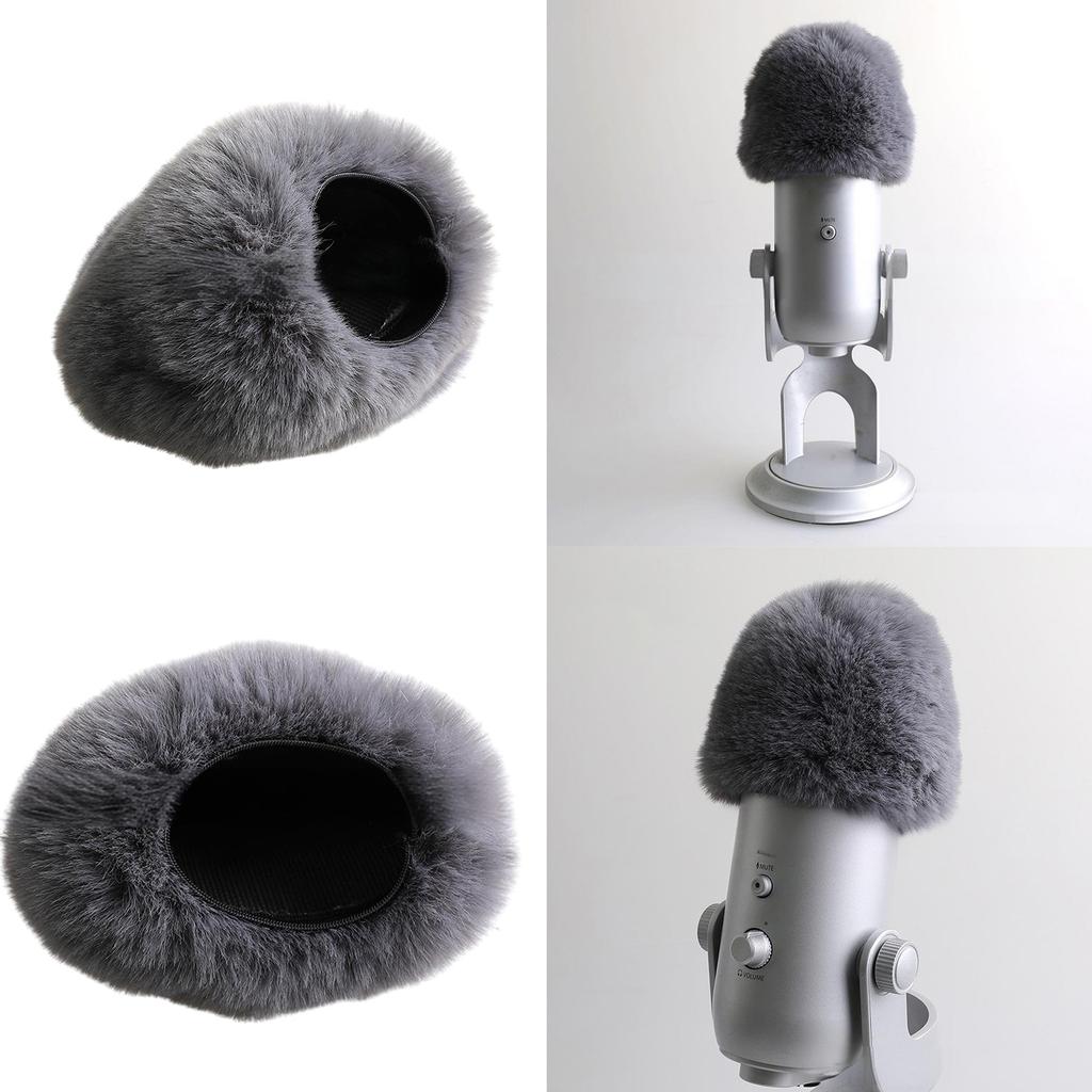 Furry Microphone Muff Windproof Sleeve Windscreen For Most USB Mics Noise Cancelling for Crisp Recordings