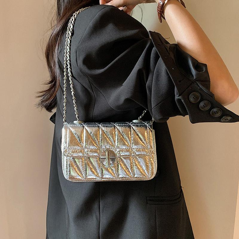 Fashionable and Versatile Shoulder Chain Crossbody Bag, New Trendy PU Colorful Small Square Bag, Shopping Fashionable Women's Bag