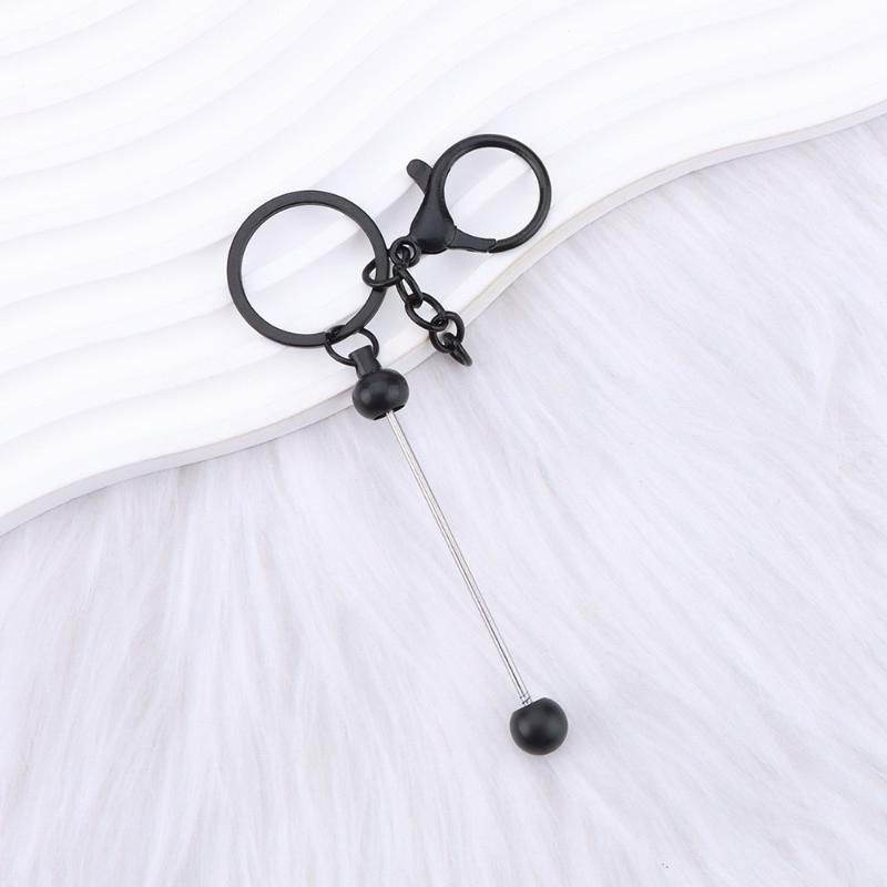 6Pcs Metal Beadable Keychain Bars Beading Key Chain Bar Blanks For Beads Pendant Jewelry Charms Lanyard Diy Crafts Gift