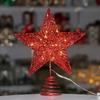 Christmas treetop star wrought iron luminous pentagram star light Christmas tree top light top star strip light decoration