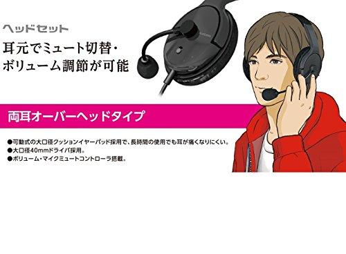 ELECOM HS-HP28BK Headset with Microphone, Binaural, Overhead, Single-Ended Cable, 1.8m