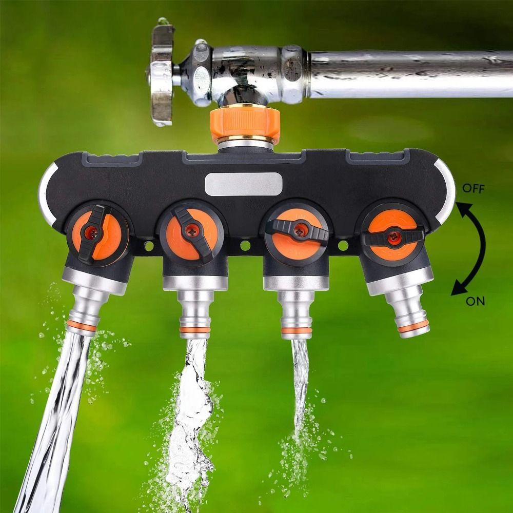 Splitter Design Garden Hose Splitter 4 Independent Switches Water Distributor Garden Watering