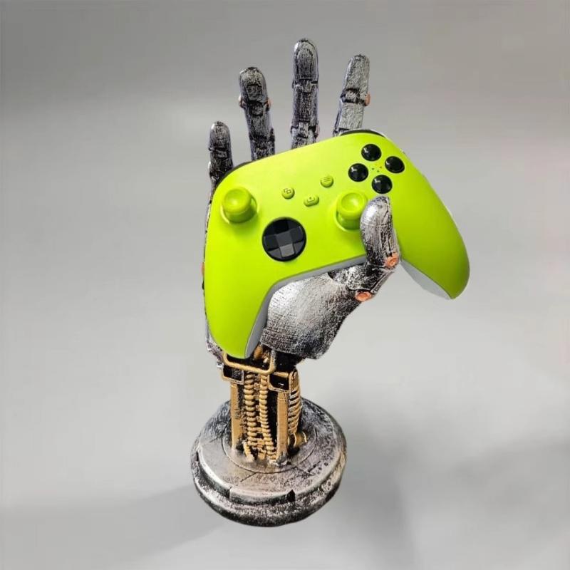 Futuristic Punk Mechanical Hand Resin Stand Storage Holder for Gaming Controllers Multiplatform Compatibility