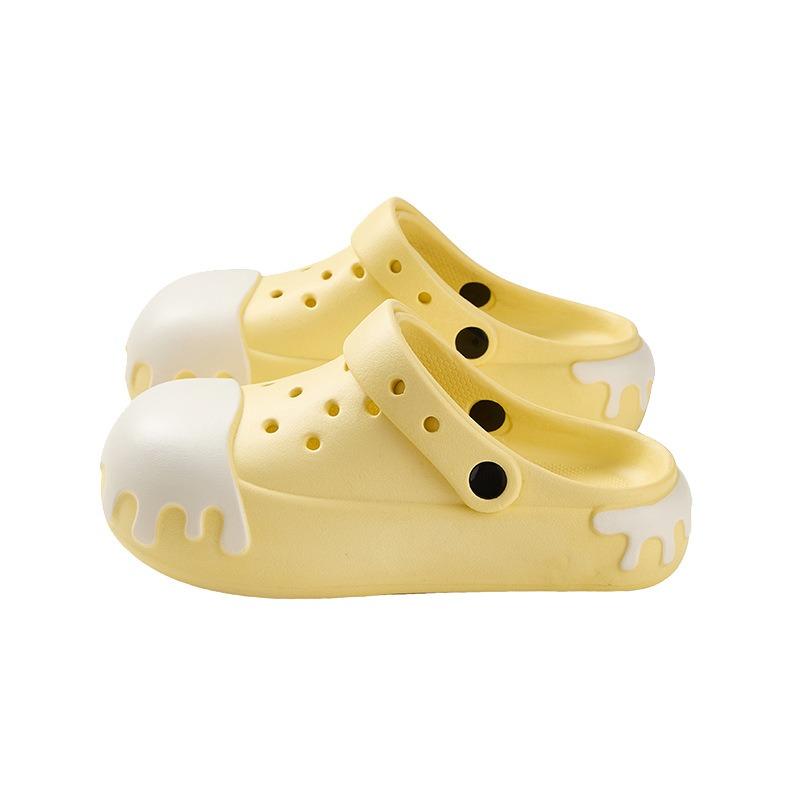 Warm edge hole shoes women's summer bag head slippers summer color matching ice cream hole shoes fashion outside