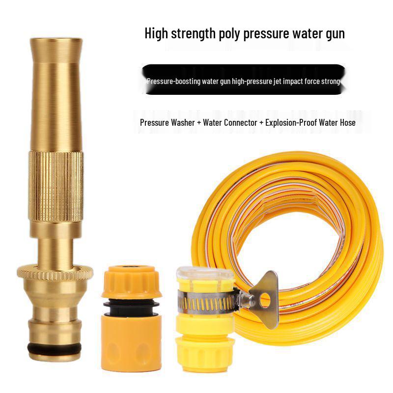 High-Pressure All-Copper Car Wash Spray Gun Set with Hose and Nozzle