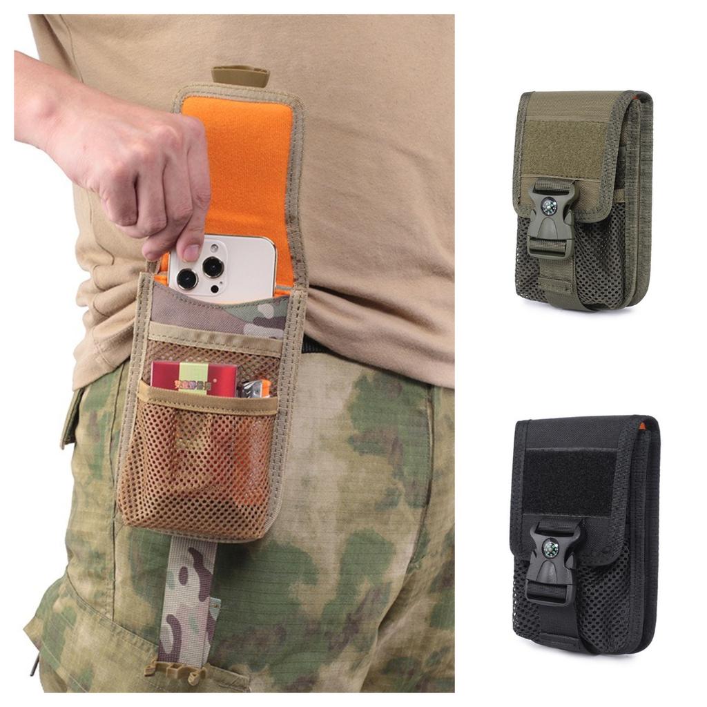 1000D Taktische 7-Zoll-Kompass-Doppellagen-Handytasche Molle Outdoor-Jagd-Kompass-Hüfttasche Sport Langlebige Handy-Gürteltasche
