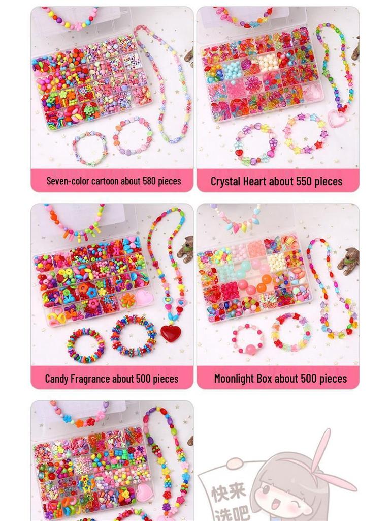 Beaded Toy Kit for Girls: DIY String Beads for Handmade Necklaces - Educational Birthday Gift