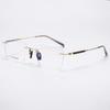 Frameless Sandalwood Titanium Glasses with Flat Lenses, Myopia-Compatible, W0006