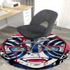1pc Anime Cartoon Design Round Carpet - Office Chair Mat with Blood-Curdling Eyes Print - Non-Slip Rug for Home Decor, Office Use, Gaming Room Floorin