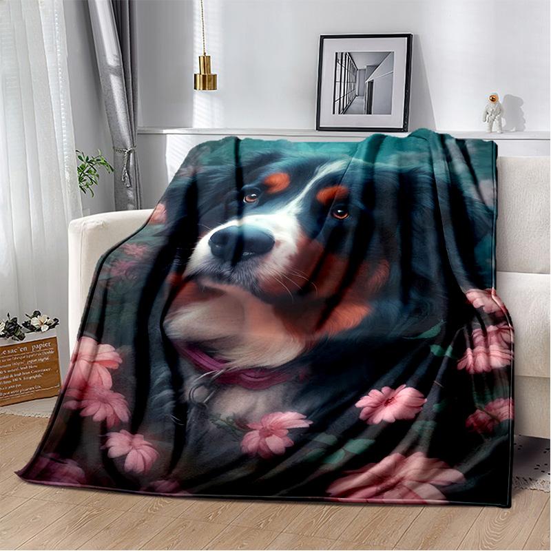 Ковдра з мультяшним хаскі, самоє, чихуахуа, померанський шпіц Кокі, м'яка ковдра для дому, спальні, дитяча ковдра для дивана