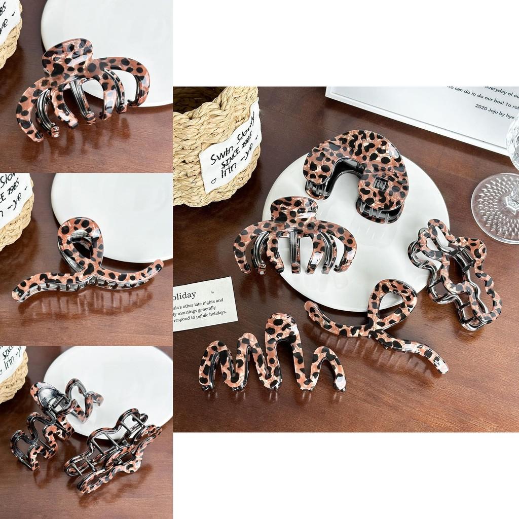 Fashionable Vintage Leopard Pattern Hair Claw Clip For Effortless Hair Styling