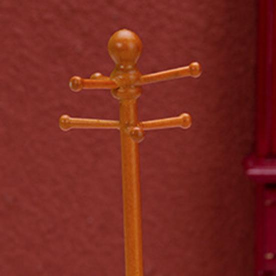 Clothes Hanger Model Three-dimensional High Simulation Wooden 1/12 Dollhouse Miniature Coat Rack Doll House Accessories