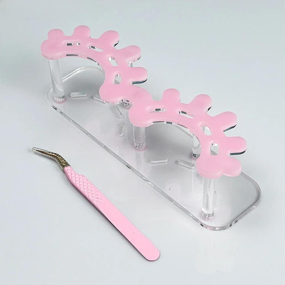 Pink Hold Tweezers Lash Tools Eyelash Holder for Eyelash Extension Lash Tile Eyelash Shape Tweezers Holder