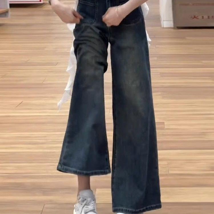 Cement Grey Micro-Flare Jeans: Women's Summer 2026, Thin Style, Pear Shape, Plus Size, Slimming Straight Leg Pants